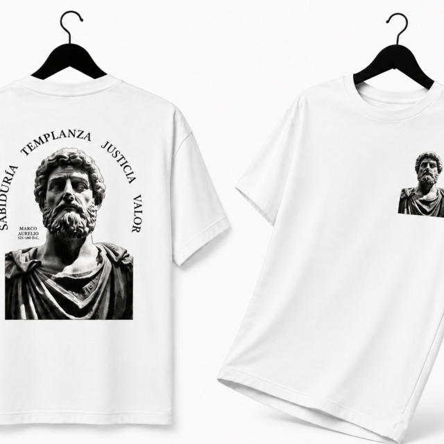 Polera Marco Aurelio — Templanza, Justicia, Valor y Sabiduría