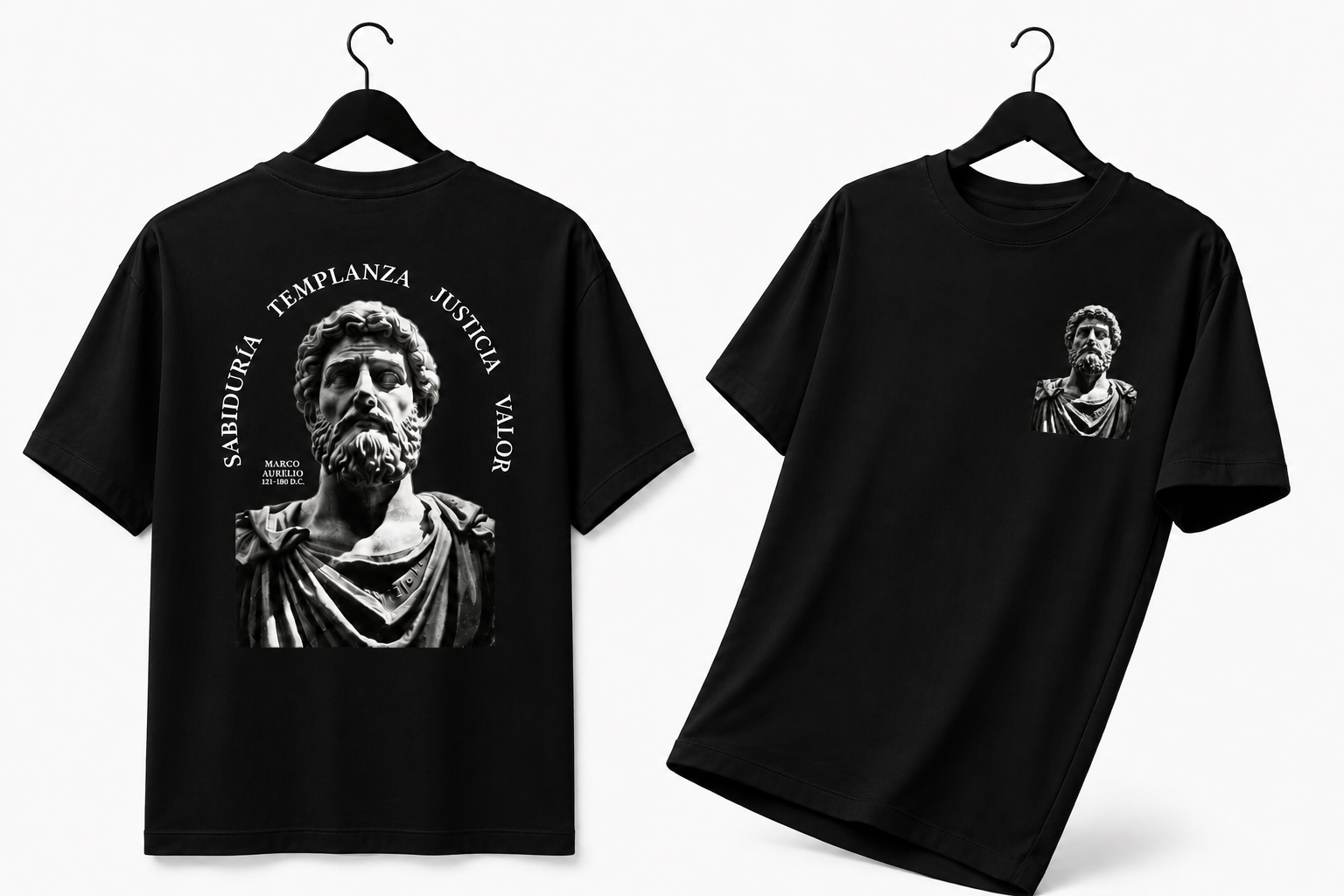 Polera Marco Aurelio — Templanza, Justicia, Valor y Sabiduría