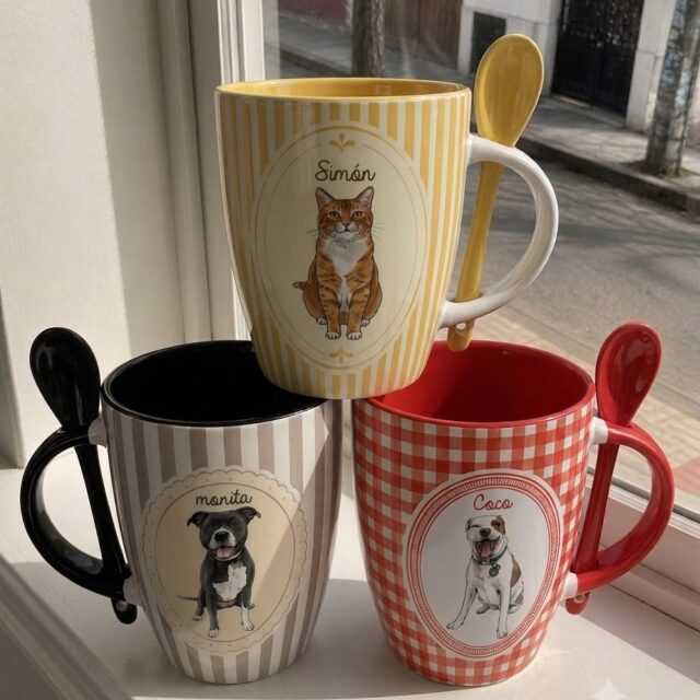 Taza Personalizada con tu Mascota — Con Cuchara
